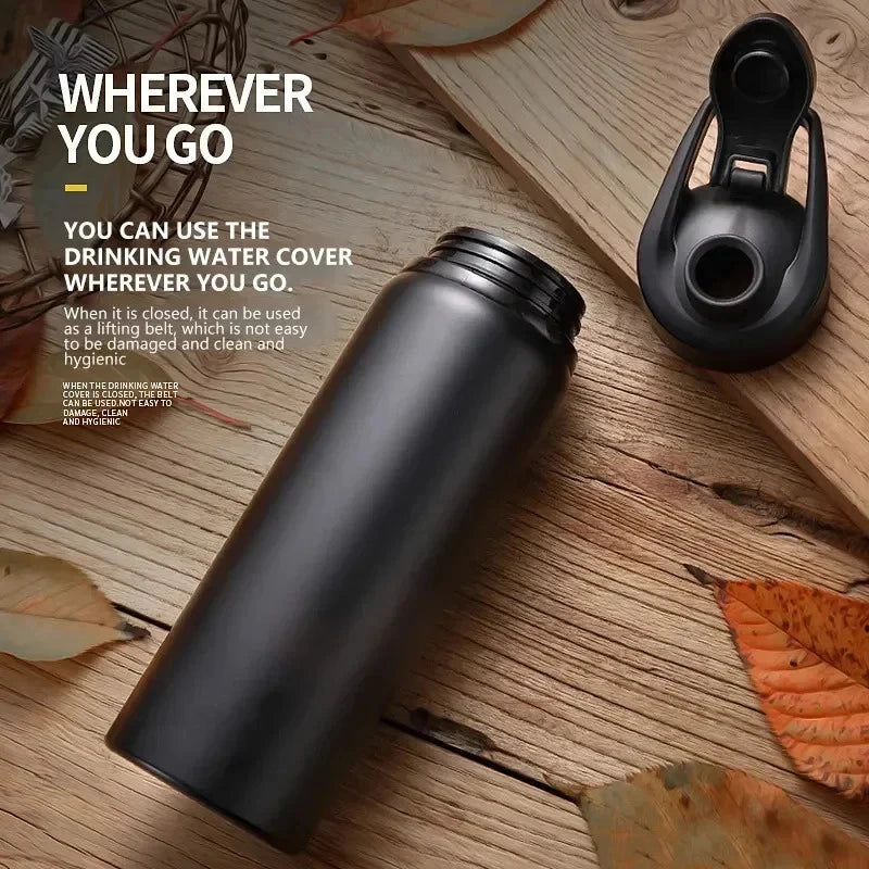 304 Stainless Steel 700Ml Reusable Water Bottle Leakproof Direct Drink Cycling Outdoor Sports Cold Water Cup Metal Travel Bottle